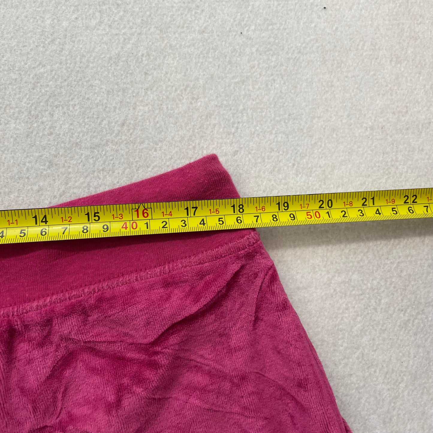 Juicy Couture Women Hot Pink Velour Flared Track Pant Drawstring Pockets Size XL