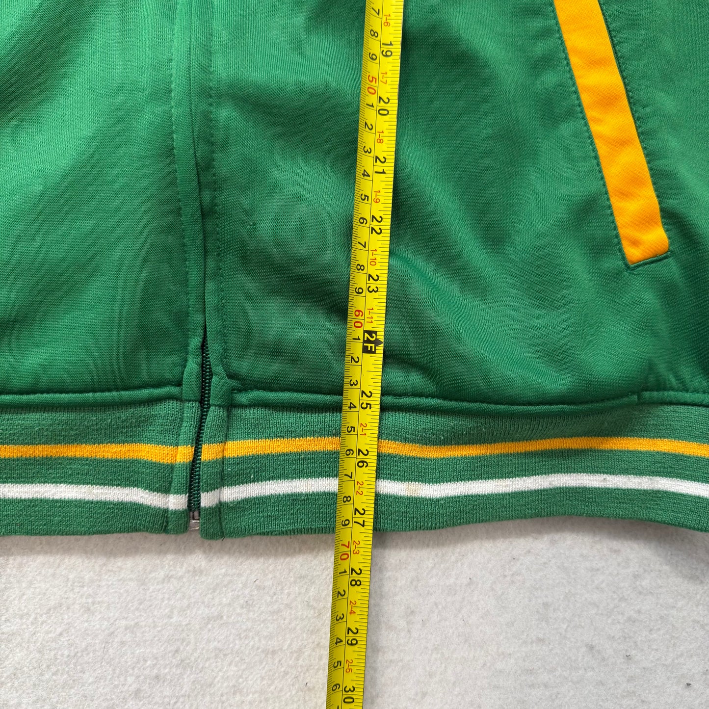 South Pole Men's Green Yellow Striped Full-Zip Track Jacket Hip Hop Y2K Size M