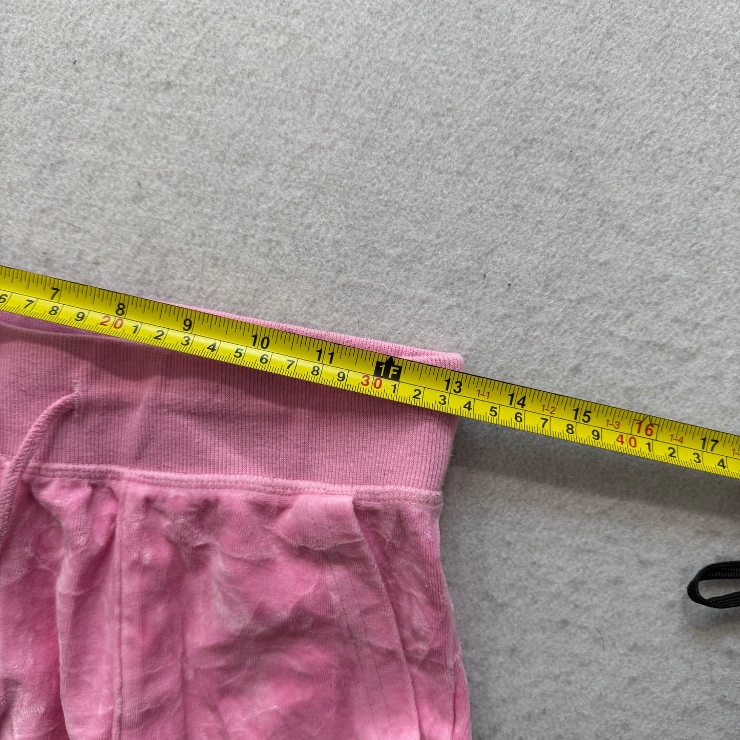 Vintage Juicy Couture Women's Baby Pink Velour Flared Track Pant Pockets Size S