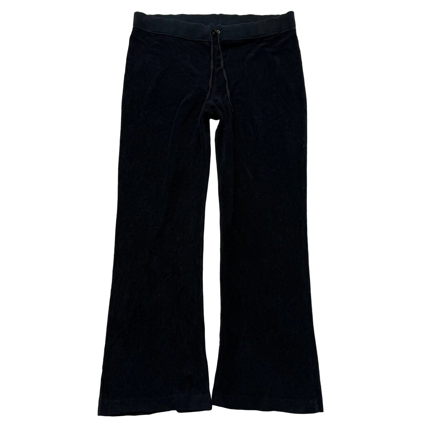 Juicy Couture Women's Black Terrycloth Flared Track Pant Loungewear Y2k Size M