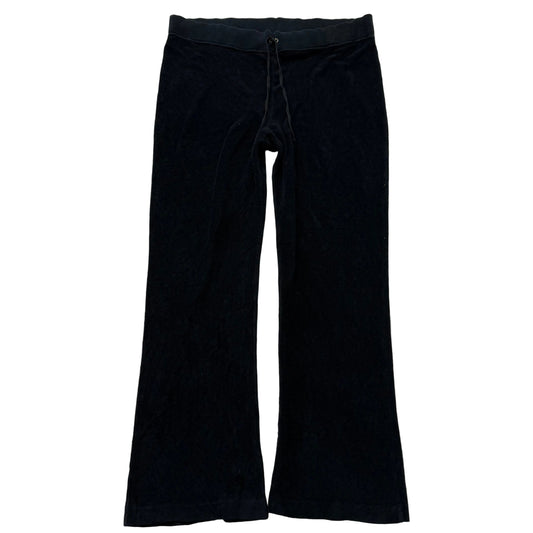 Juicy Couture Women's Black Terrycloth Flared Track Pant Loungewear Y2k Size M