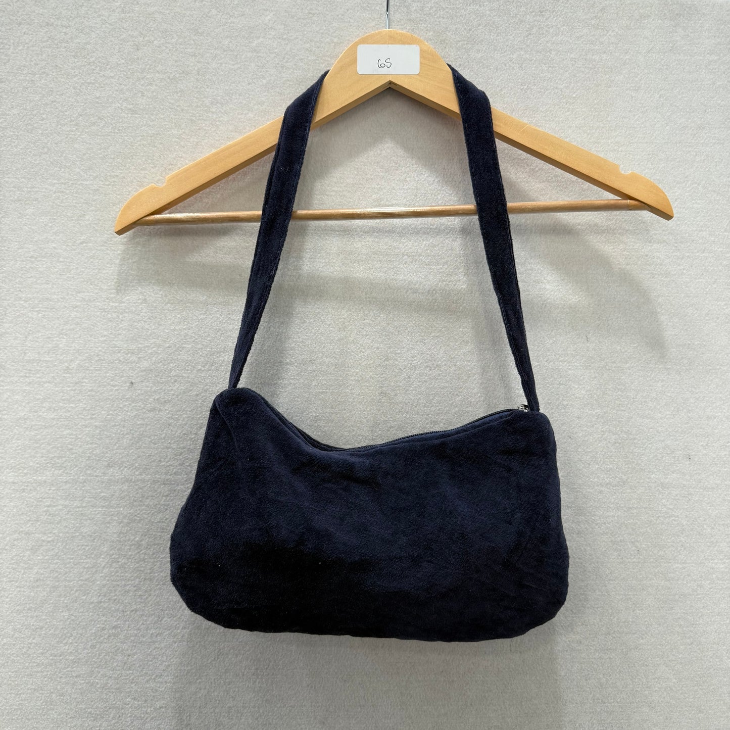 Juicy Couture Preppy Royalty Women's Navy Velour Embroidered Handmade Hobo Bag