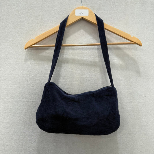 Juicy Couture Preppy Royalty Women's Navy Velour Embroidered Handmade Hobo Bag