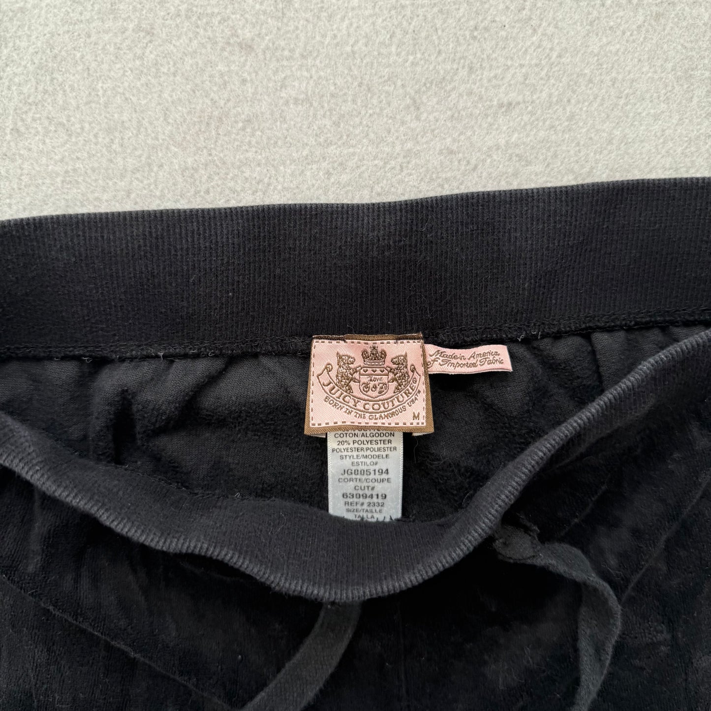 Juicy Couture Womens Black Velour Tracksuit Set Zip-Up Hoodie & Pants Y2k Size M