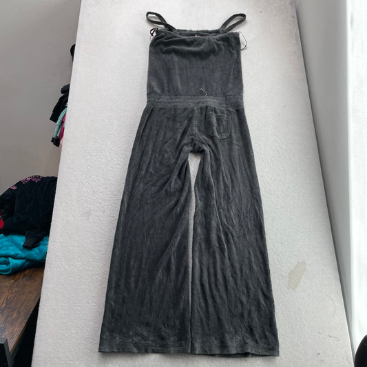 Juicy Couture Women's Deep Charcoal Terry Cloth Jumpsuit Bodice & Wide Pants - P