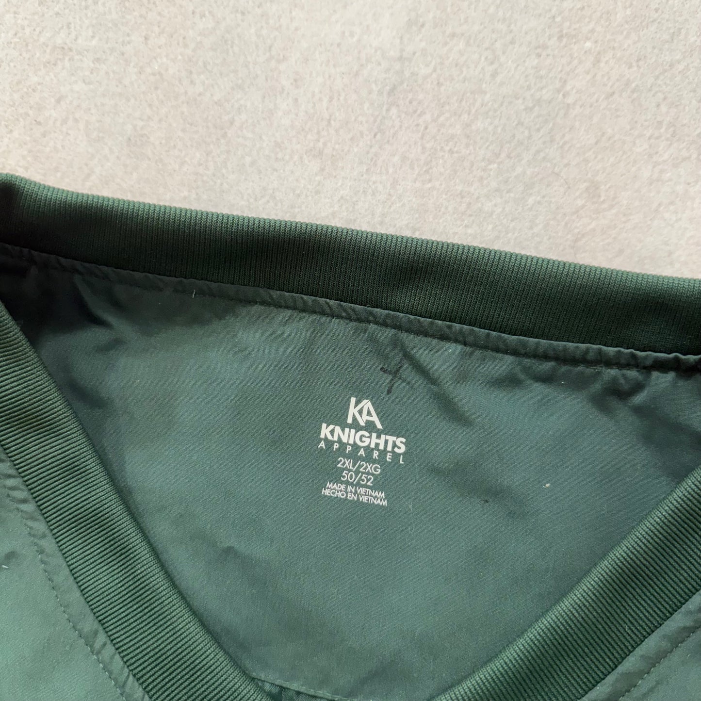 University of Oregon UO Men's Green V-Neck Windbreaker Pullover Pockets Size 2XL