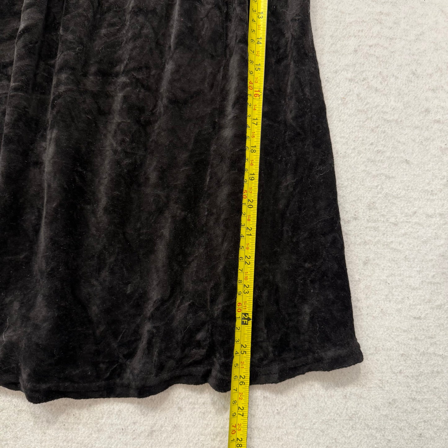 2003 Vintage Juicy Couture Black Velour Smocked Tube Dress Strapless Y2k Size M