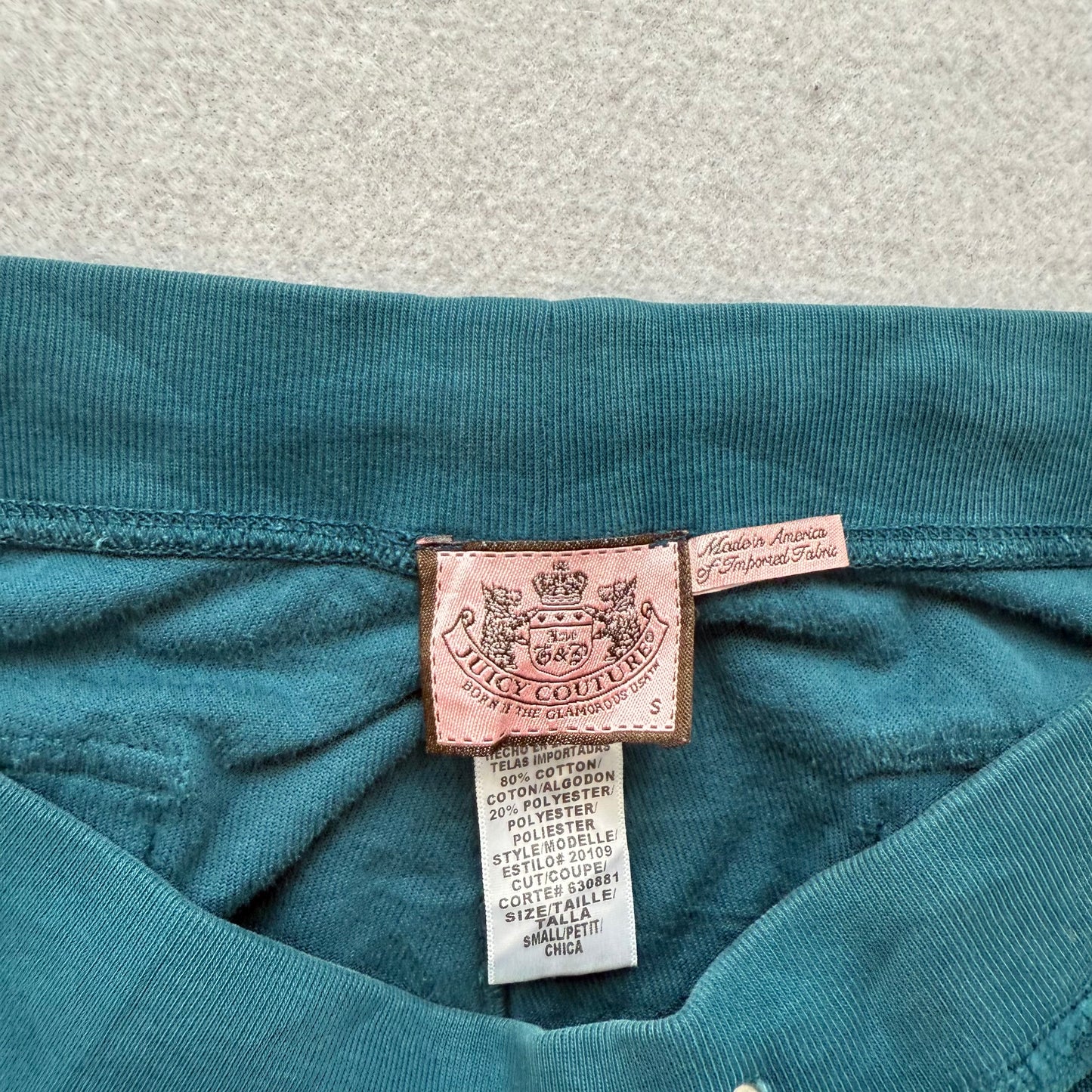 Vintage Juicy Couture Women's Deep Sea Green Flared Track Pant Pockets Size S