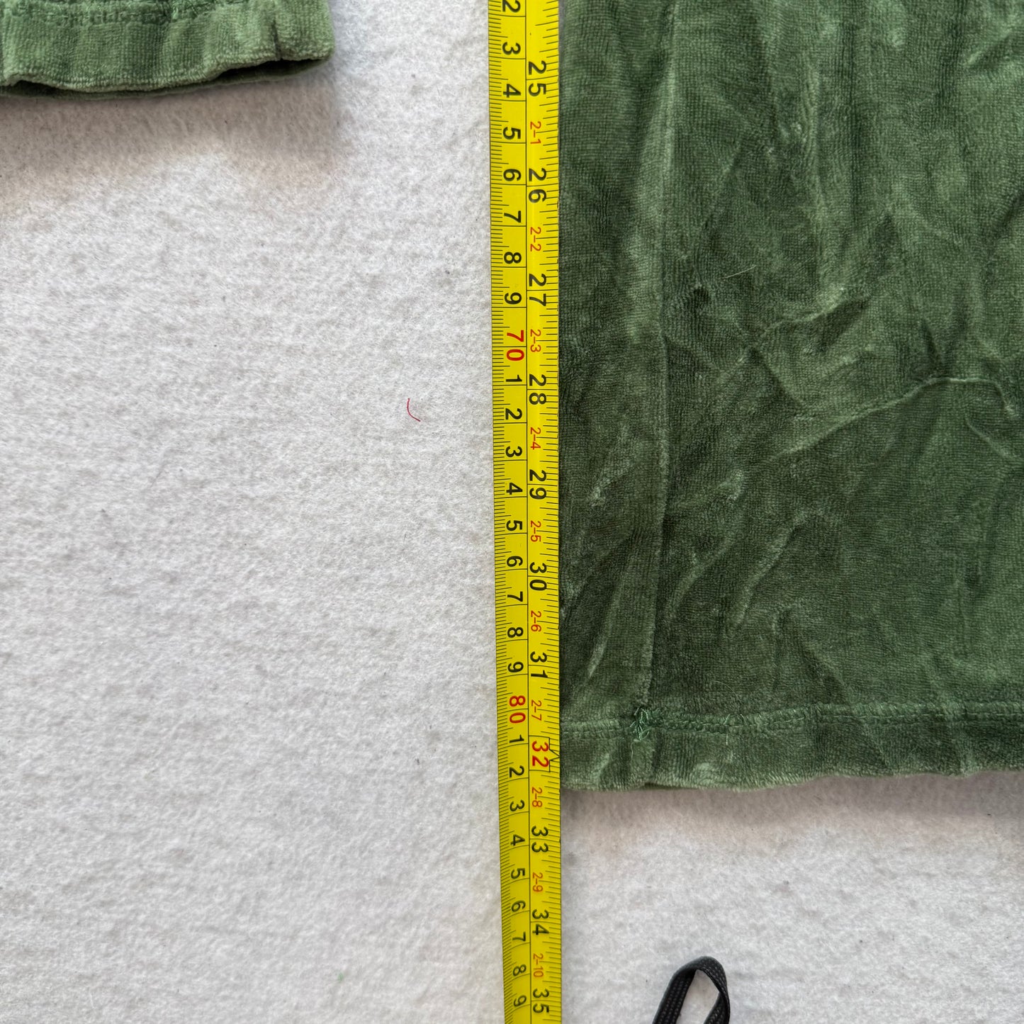 Vintage Juicy Couture Women's Green Velour Flared Track Pants Drawstring Size L