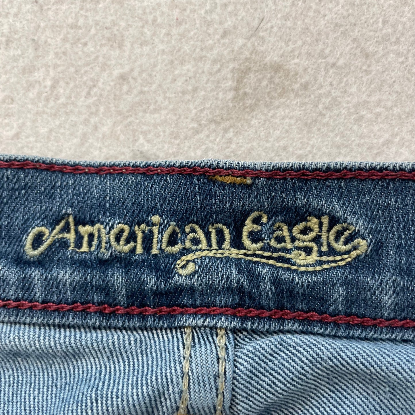 American Eagle Outfitters Mens Blue Cut-off Denim Shorts Pocket Classic Size W27