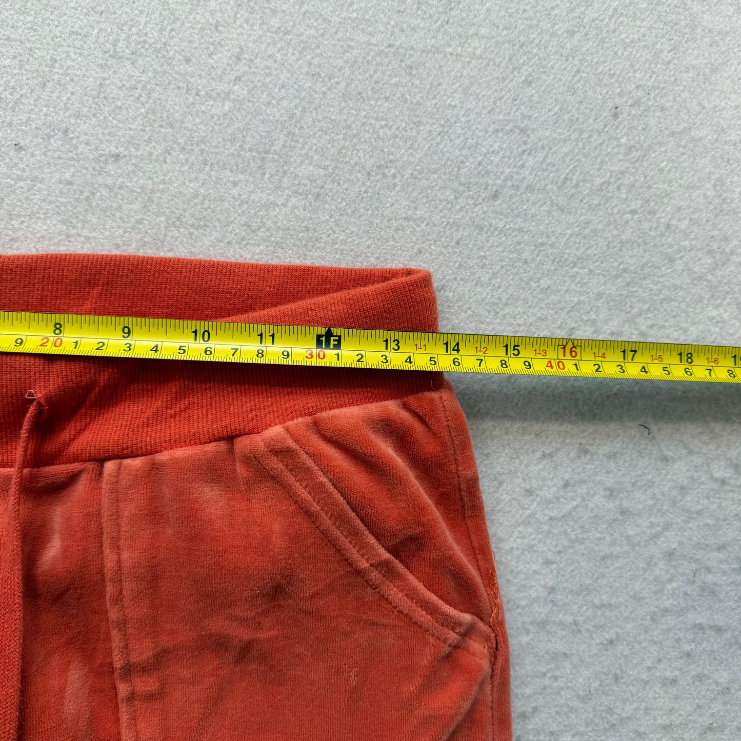 Vintage Juicy Couture Women's Rust Velour Flared Track Pants Pockets Y2K Size L