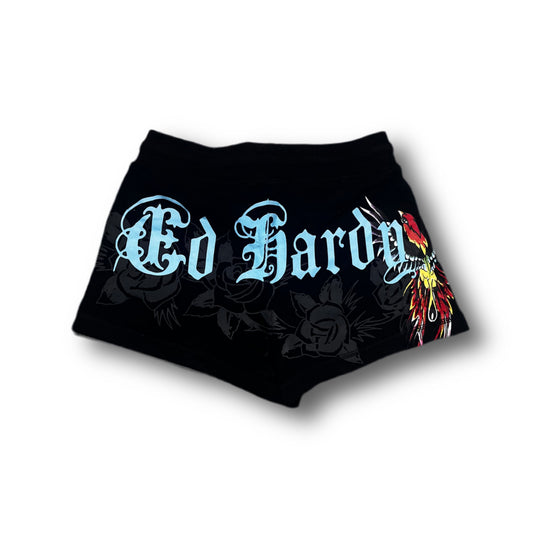 ED HARDY “Phoenix” BLACK BOOTY SHORTS - Clean Curriculums 