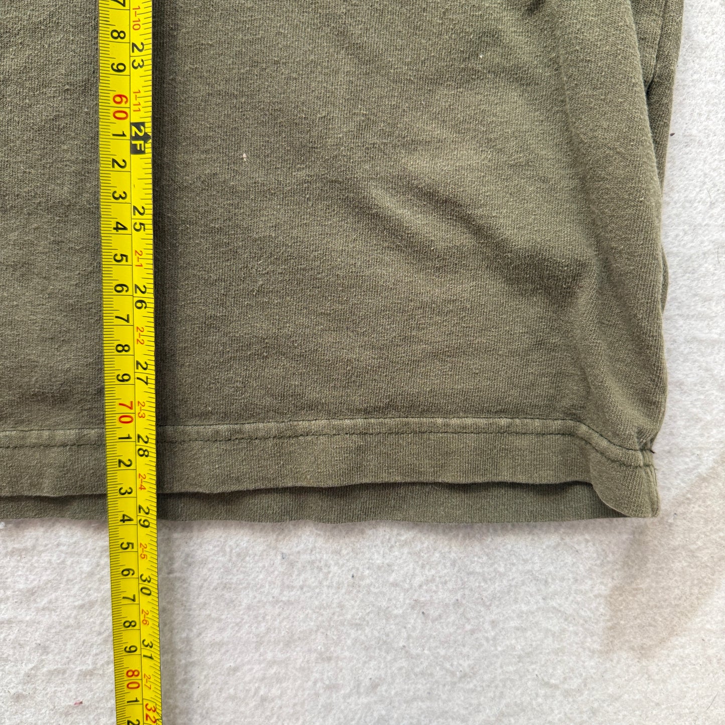 Carhartt Original Fit Men's Olive Cotton T-Shirt Long Sleeve Henley Neck Tee - L