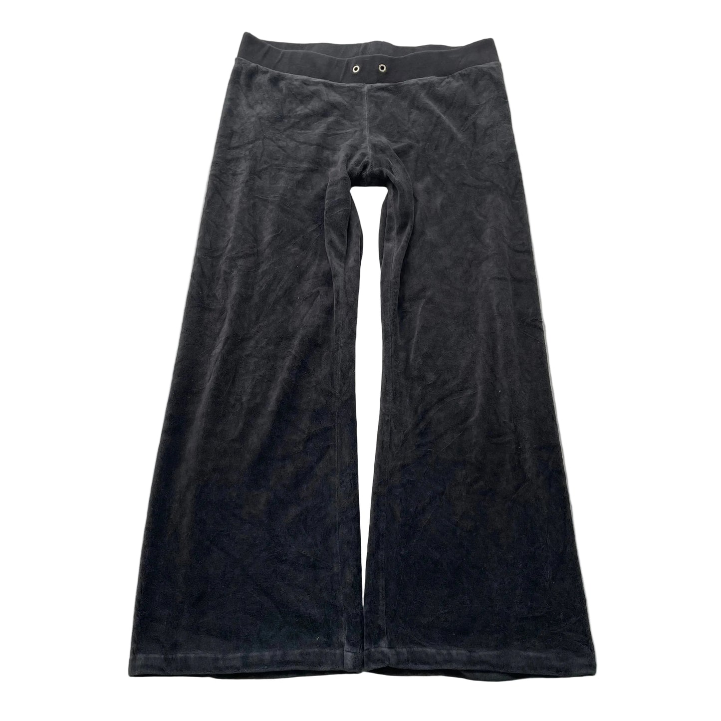Juicy Couture Women's Charcoal Grey Velour Flared Track Pants Loungewear Size M