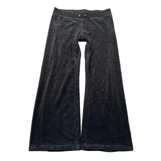 Juicy Couture Women's Charcoal Grey Velour Flared Track Pants Loungewear Size M