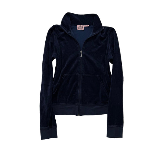 Vintage Juicy Couture navy velour full zip hoodie size L