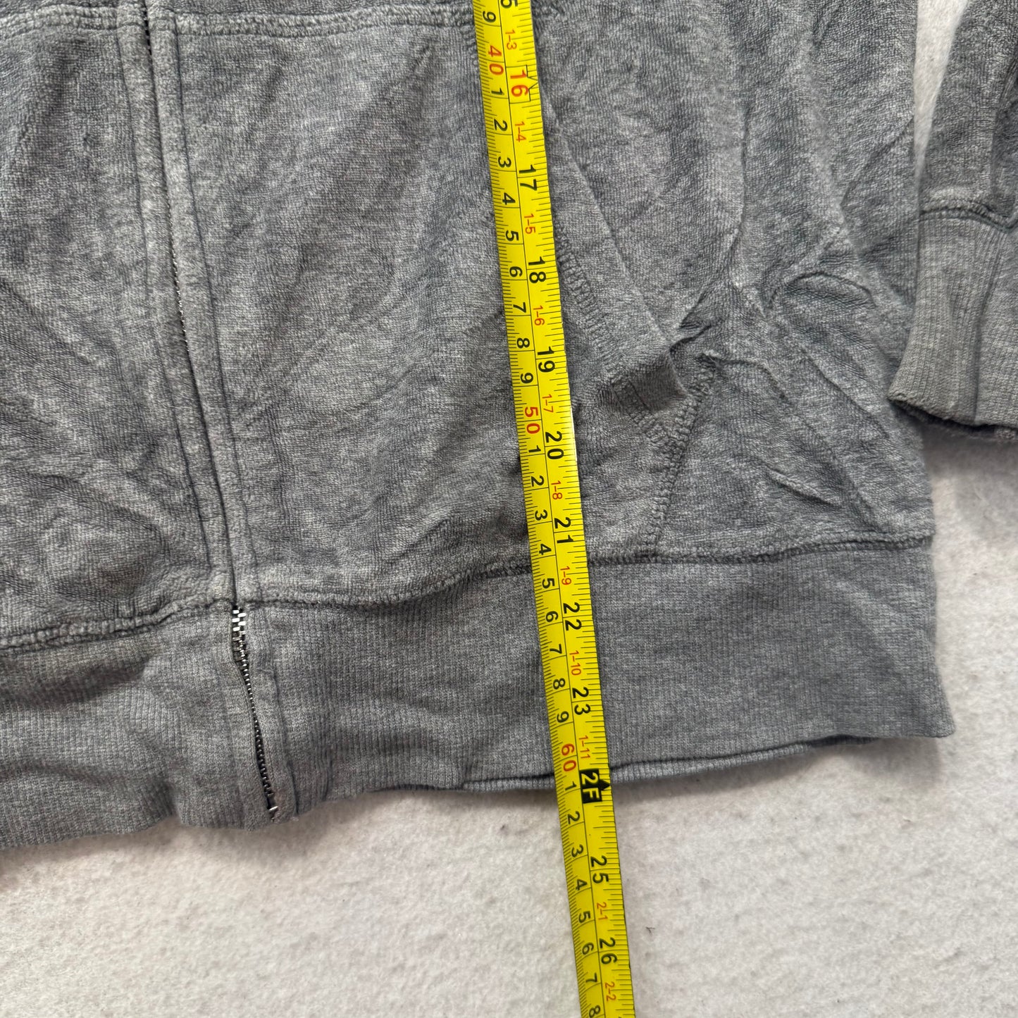 PINK Victoria Secret Womens Gray Velour Zip Up Hoodie Sequins Hooded Logo Size L