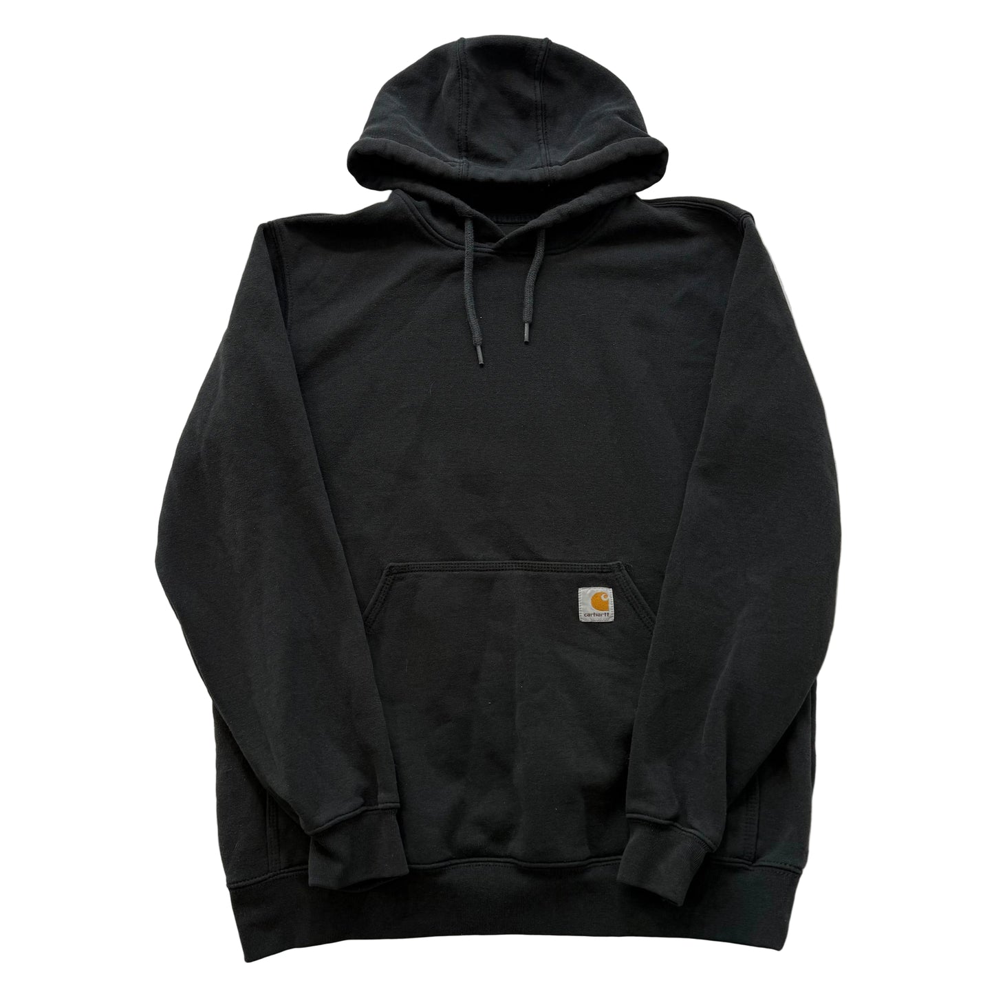 Carhartt Men's Faded Black Cotton Blend Pullover Hoodie Kangaroo Pockets Size M