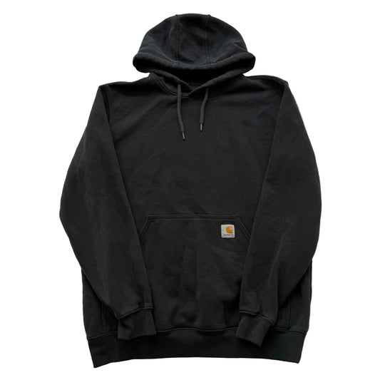 Carhartt Men's Faded Black Cotton Blend Pullover Hoodie Kangaroo Pockets Size M