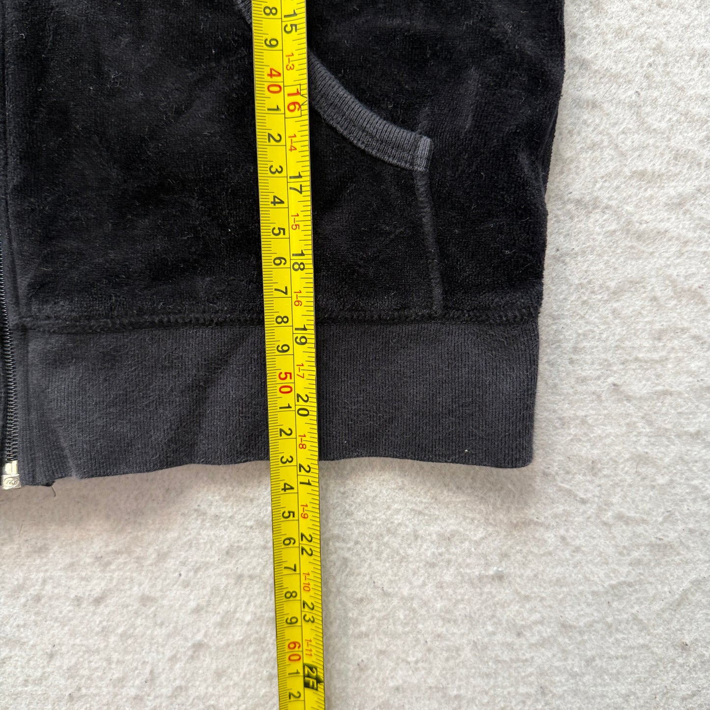 Juicy Couture Women's Black Velour Tracksuit Set Zip-Up Hoodie & Flared Pant - M