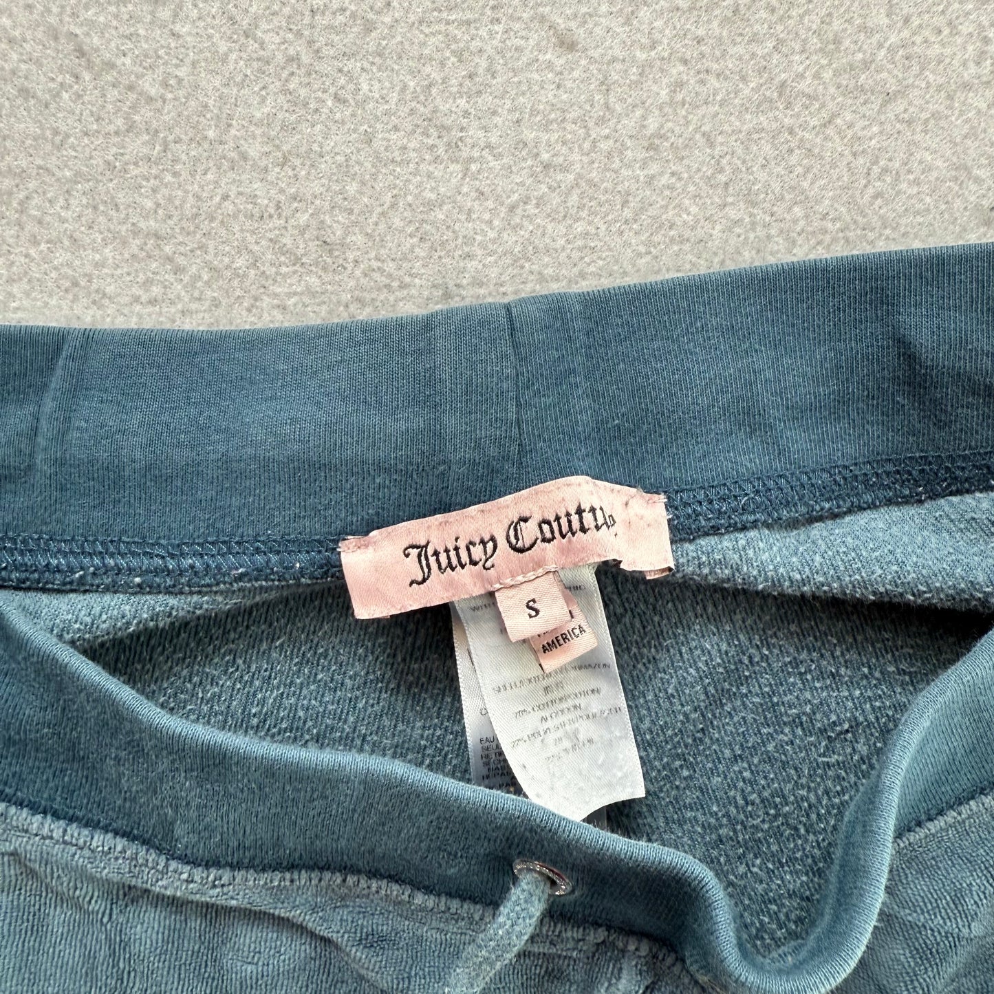 Juicy Couture Women's Slate Blue Velour Flared Leg Track Pants Loungewear Size S