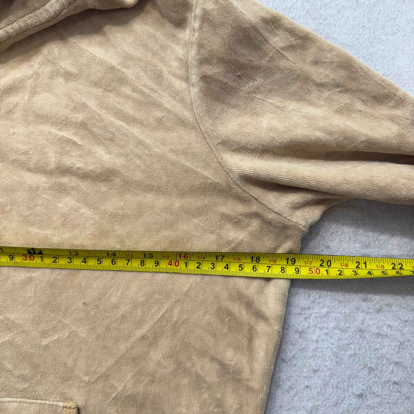 Vintage Juicy Couture Women's Tan Velour Full Zip Hoodie Graphic Logo Y2k Size L