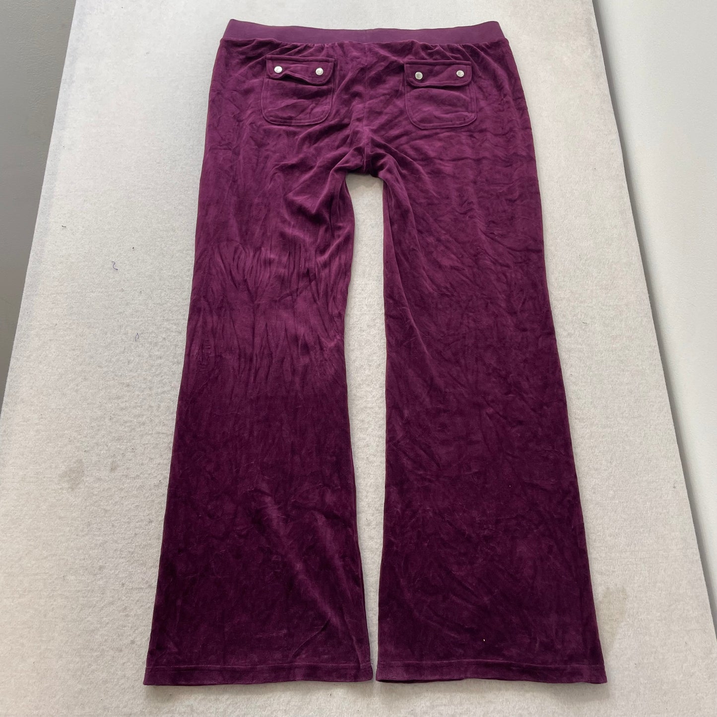 Juicy Couture Deep Purple Velour Tracksuit Set Rhinestone Graphic Logo Size M/XL