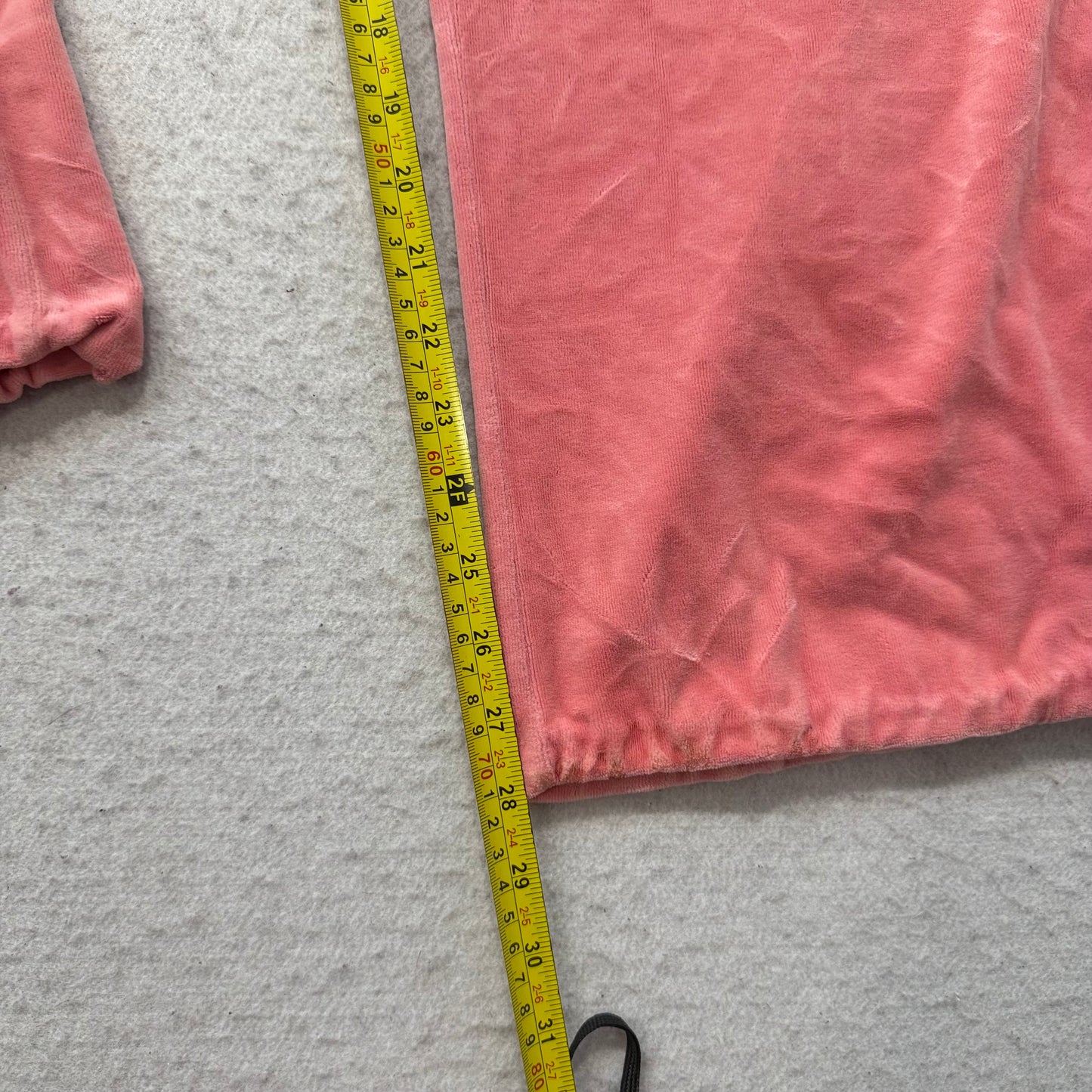 Juicy Couture Wrap you up in my love Women Coral Pink Velour Flared Pant Size XL