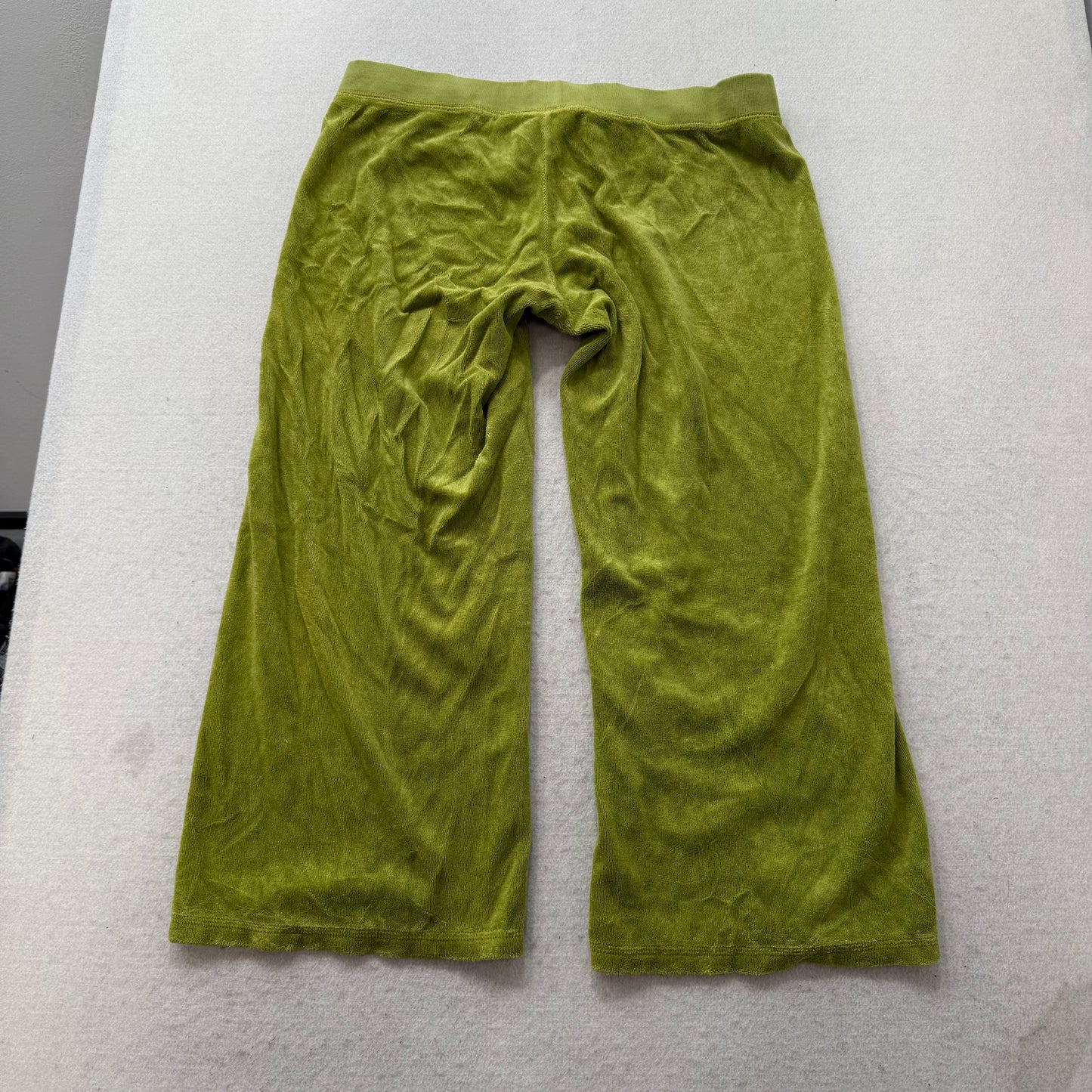 Vintage Juicy Couture Women's Chartreuse Terrycloth Wide Leg Capri Pants Size L