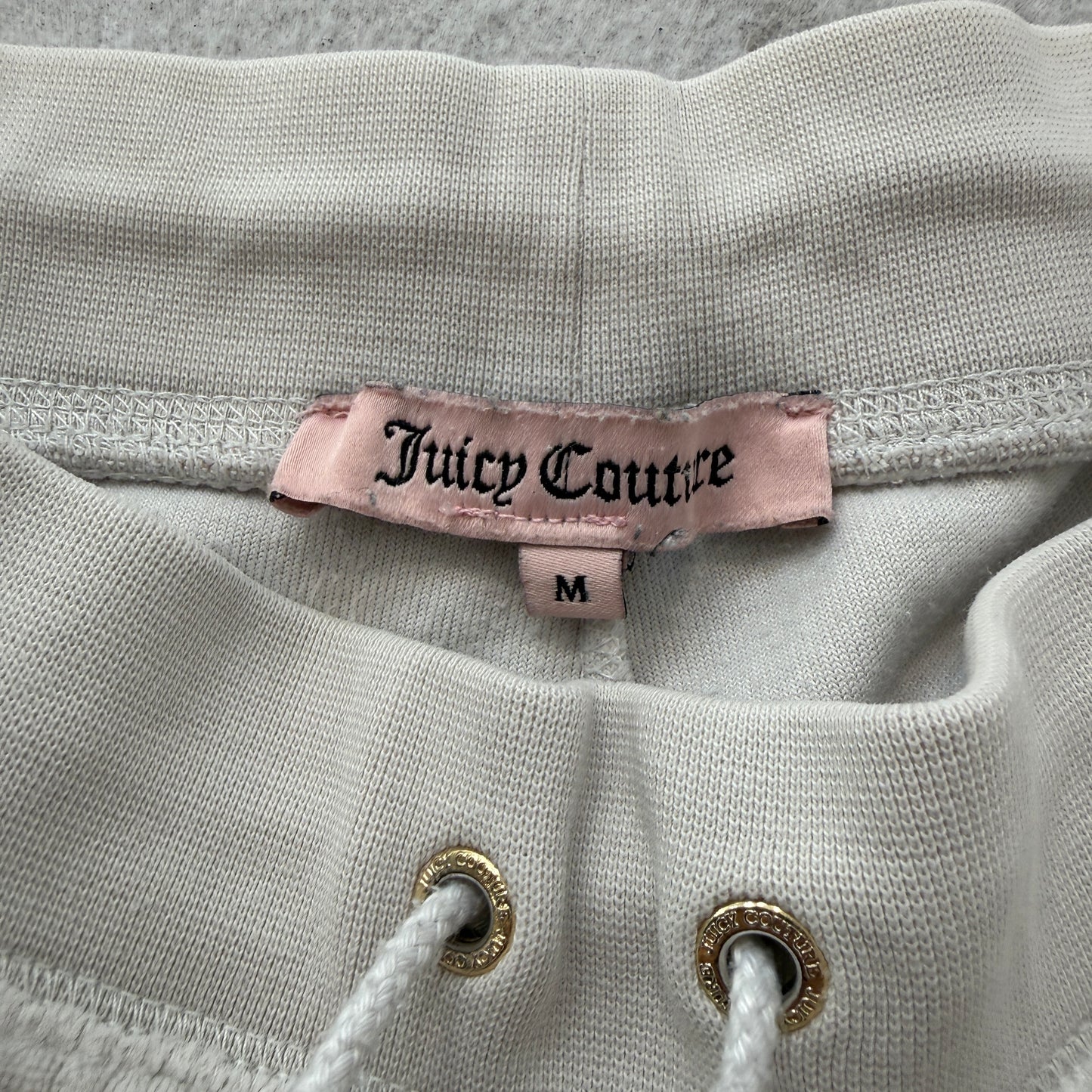 Juicy Couture Women's Light Grey Velour Flared Track Pants Drawstring Y2K Size M