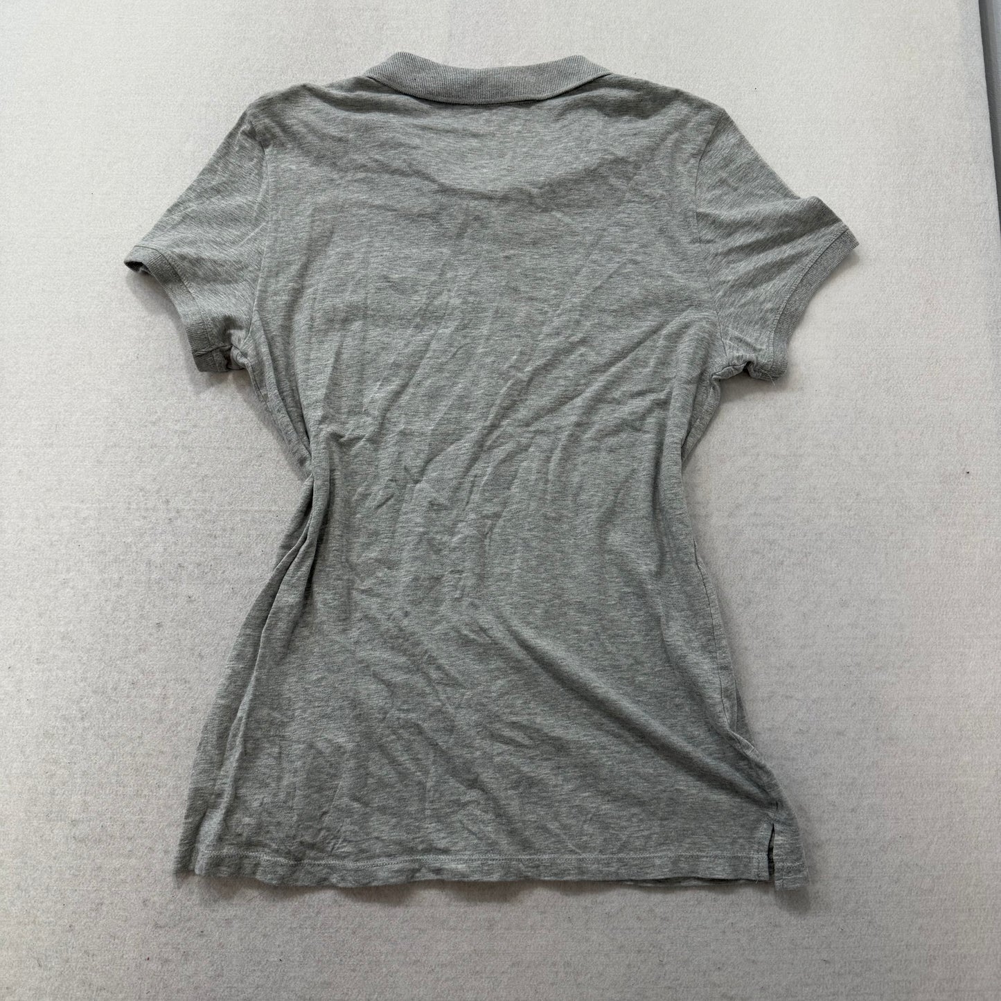 .Aeropostale New York 1987 Women Gray Graphic Polo Shirt Retro Streetwear Size XL