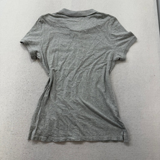 .Aeropostale New York 1987 Women Gray Graphic Polo Shirt Retro Streetwear Size XL