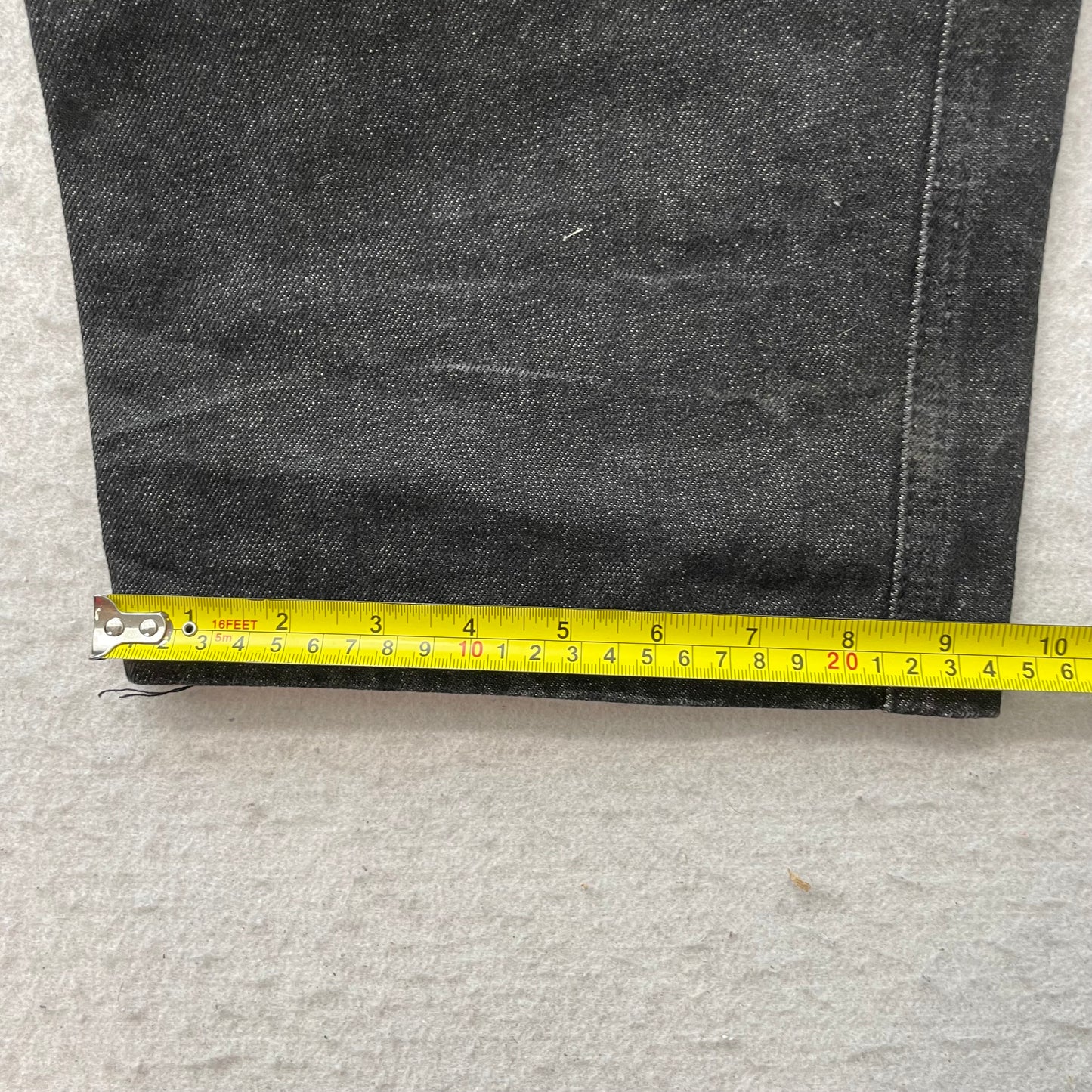 County FB Men's Black Denim Baggy Cargo Pant Streetwear Loose Fit Y2K Size 32x32