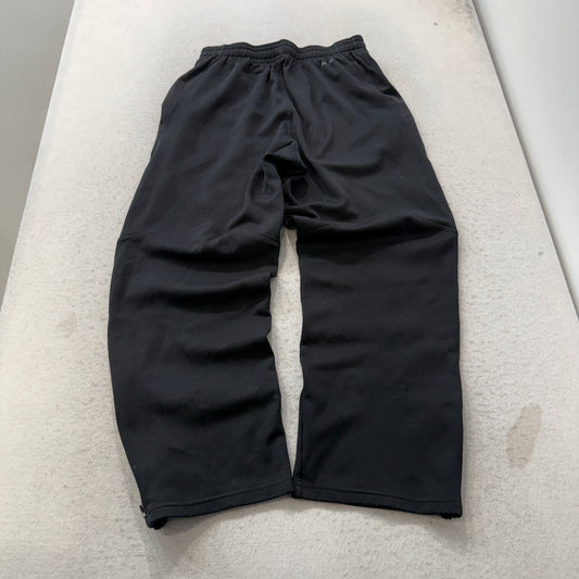 Vintage Nike Dri-Fit Mens Black Wide Leg Track Pant Ankle Zip Performance Size L