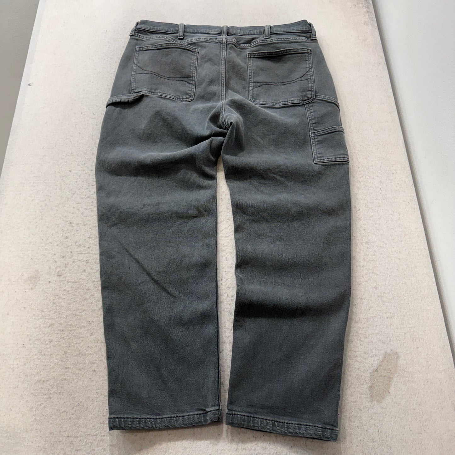 Hollister Men's Charcoal Gray Denim Double Knee Jeans Workwear Size W36xL32