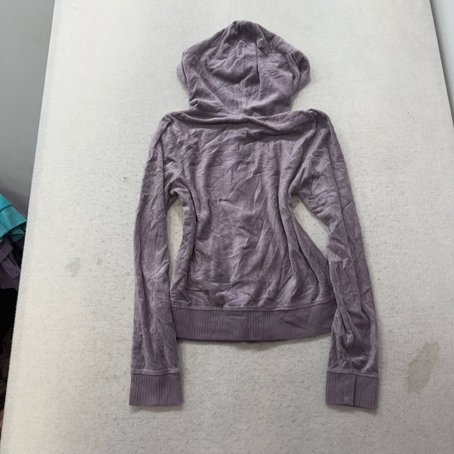 Juicy Couture Women's Lavender Velour Zip-Up Hoodie Pockets Casual Y2K Size M