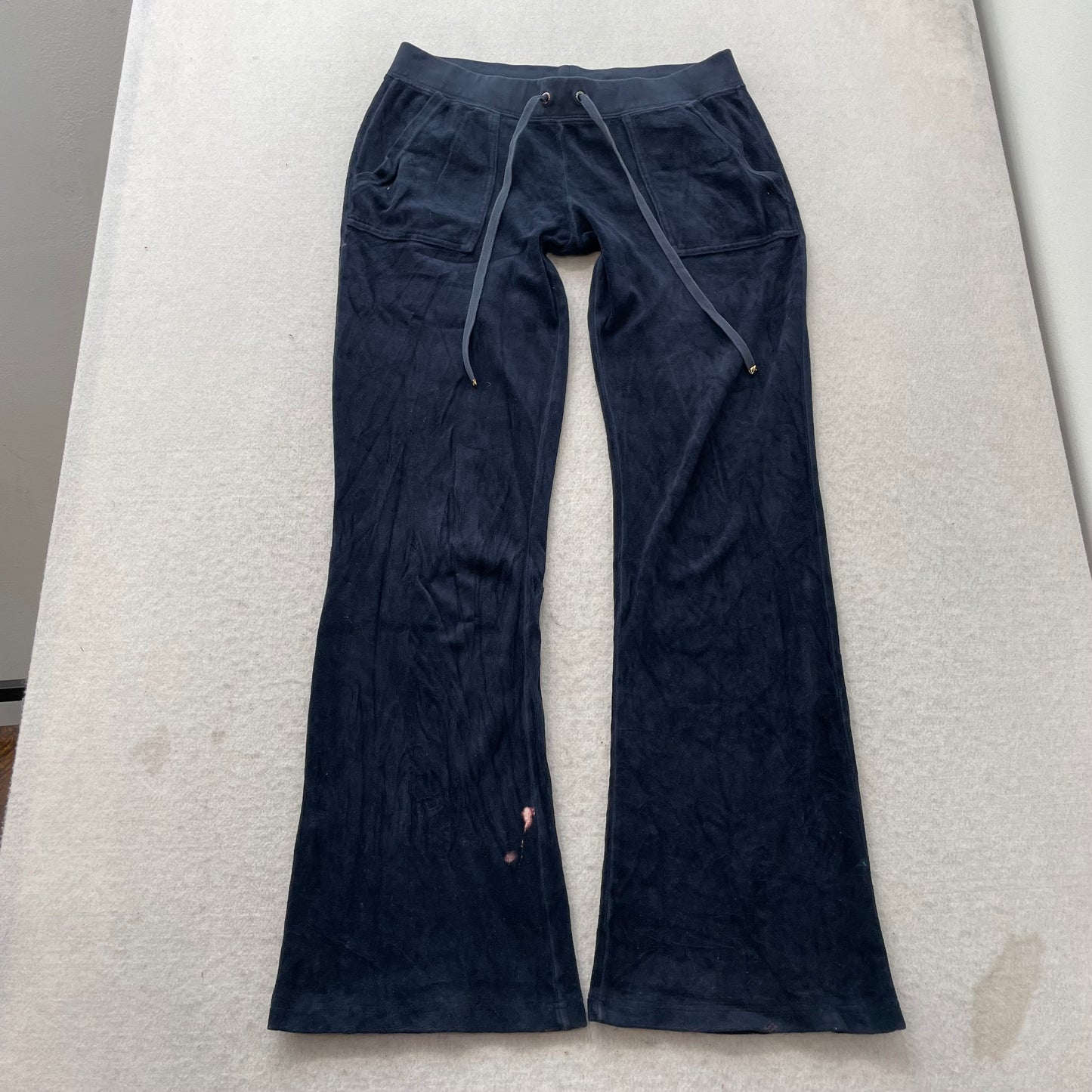 Vintage Juicy Couture Women Navy Velour Tracksuit Set Track Jacket & Pant Size S