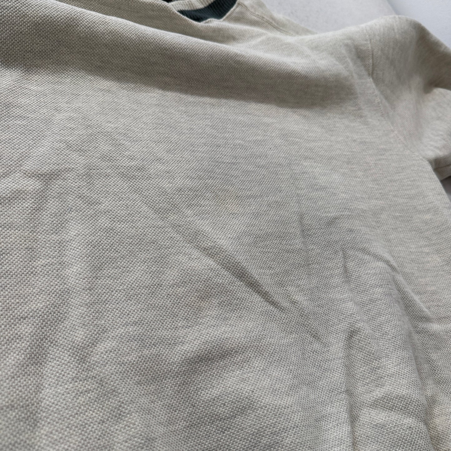 Vintage Russell Athletic Men's Gray Striped Collar Sweatshirt Made in USA Size L
