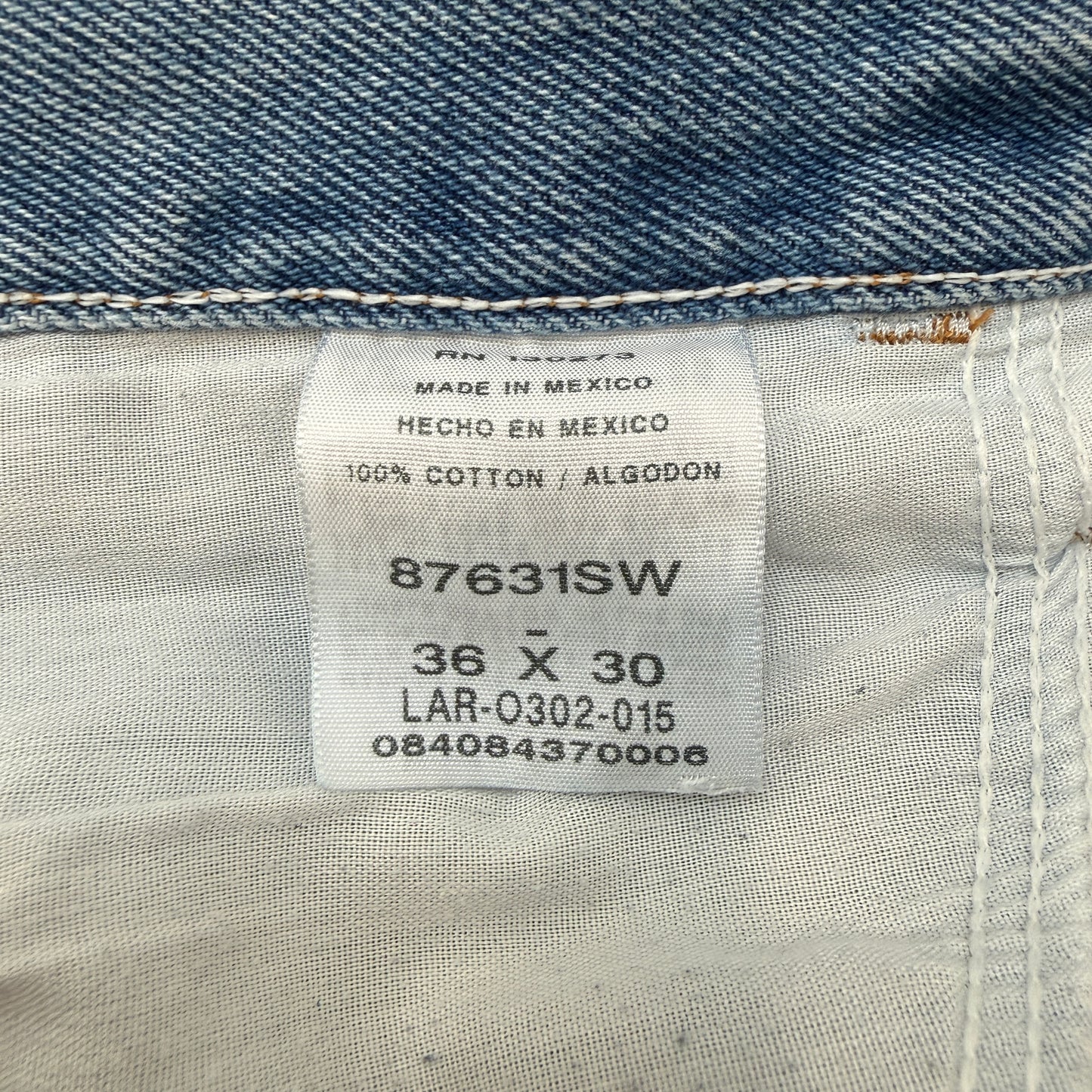 Rustle Men's Blue Baggy Denim Jeans Zip-Fly Pockets Y2K Classic Fit Size 36x34