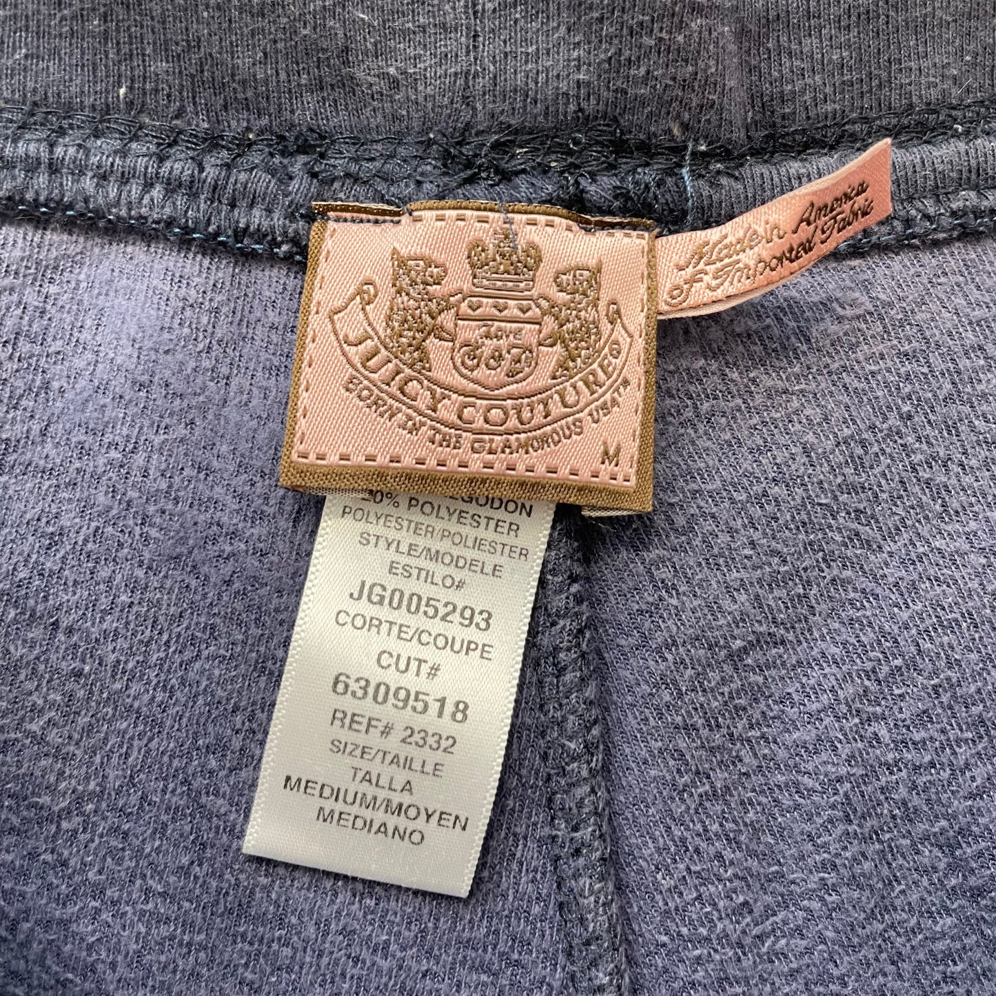 Juicy Couture Women's Navy Velour Tracksuit Sets Rhinestones Graphic Logo Size M