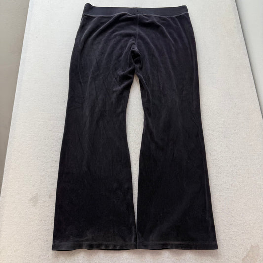 Vintage Juicy Couture Womens Charcoal Velour Flared Track Pant Drawstring Size L