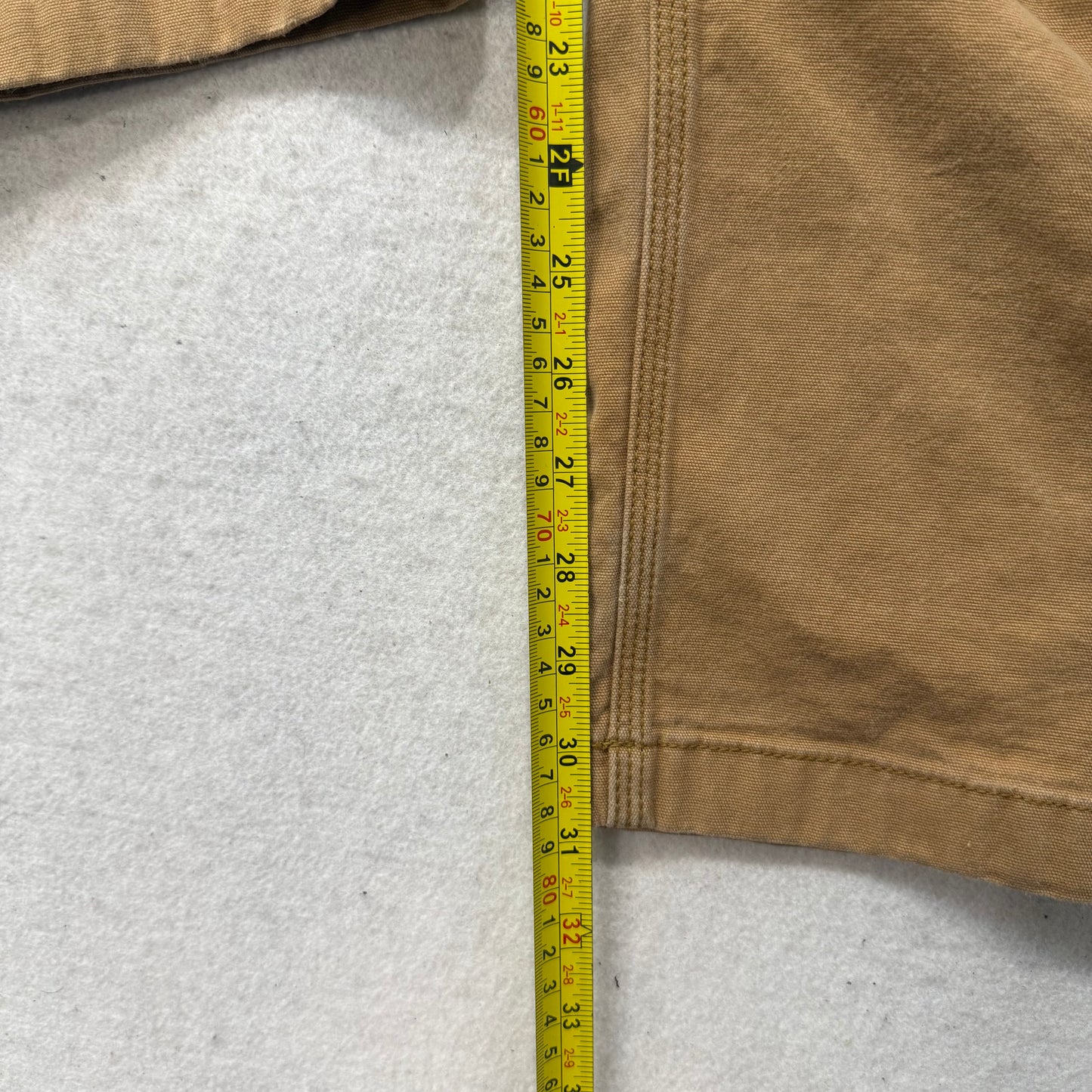 Carhartt Men's Tan Rigby Double-Front Dungaree Pants Relaxed Fit Size 30x32