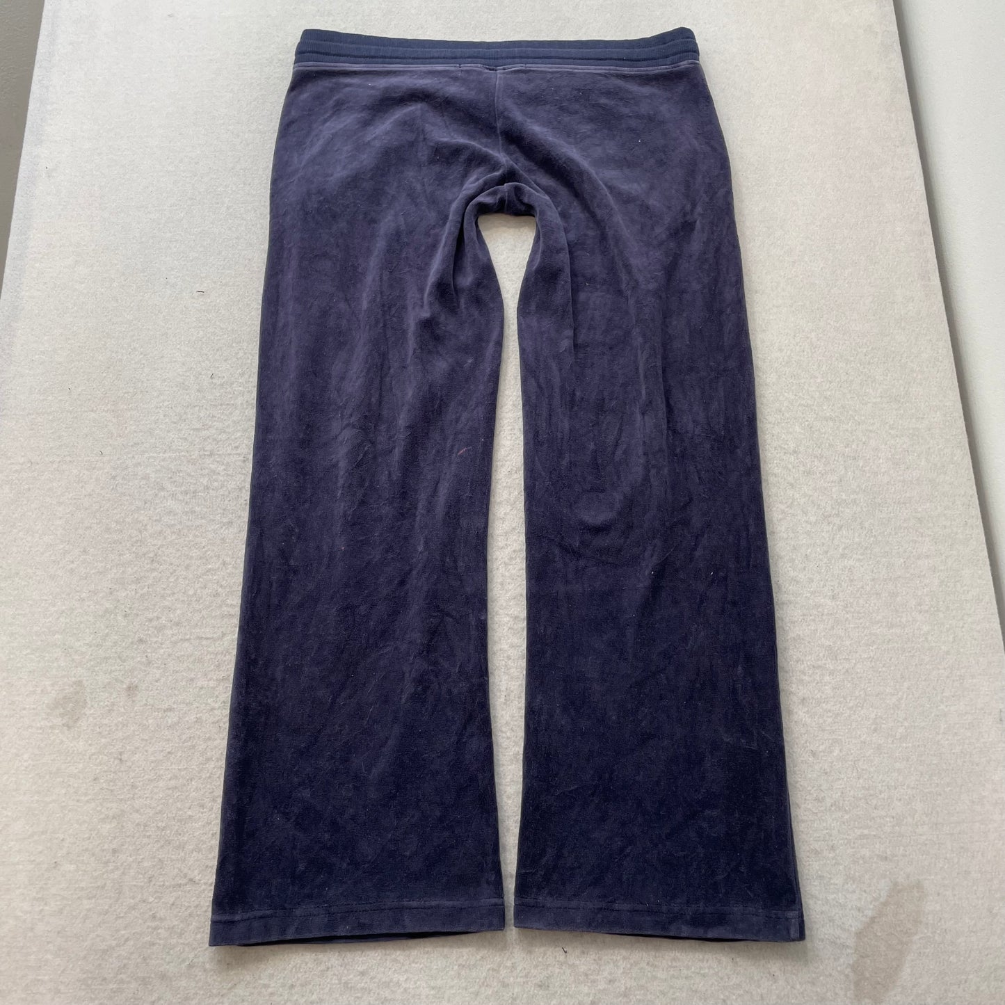 Vintage Juicy Couture Womens Navy Blue Velour Tracksuit Set Hoodie & Pant Size S