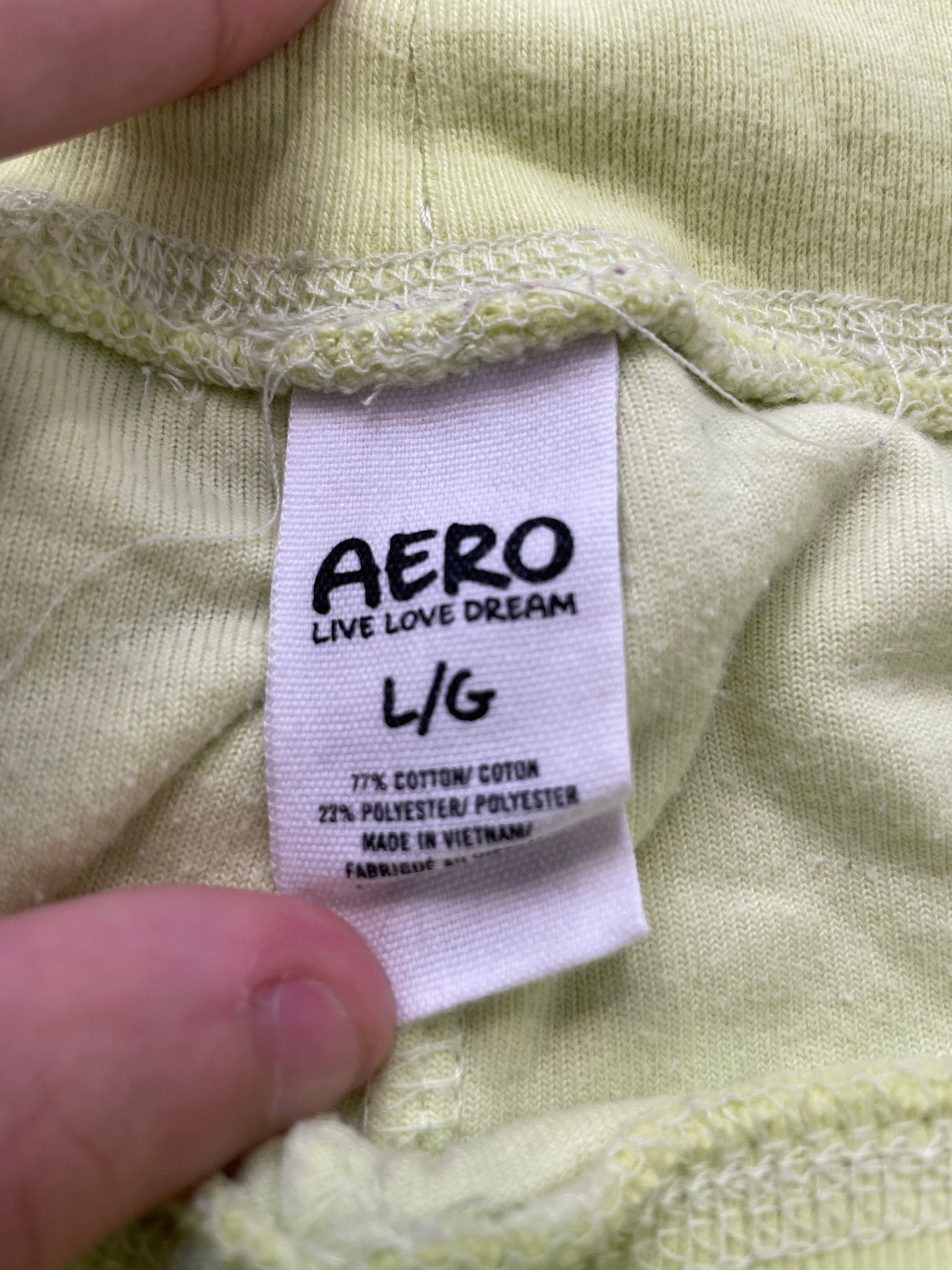 Aeropostale Women's Light Lime Green Velour Flared Track Pant Logo Preppy Size L
