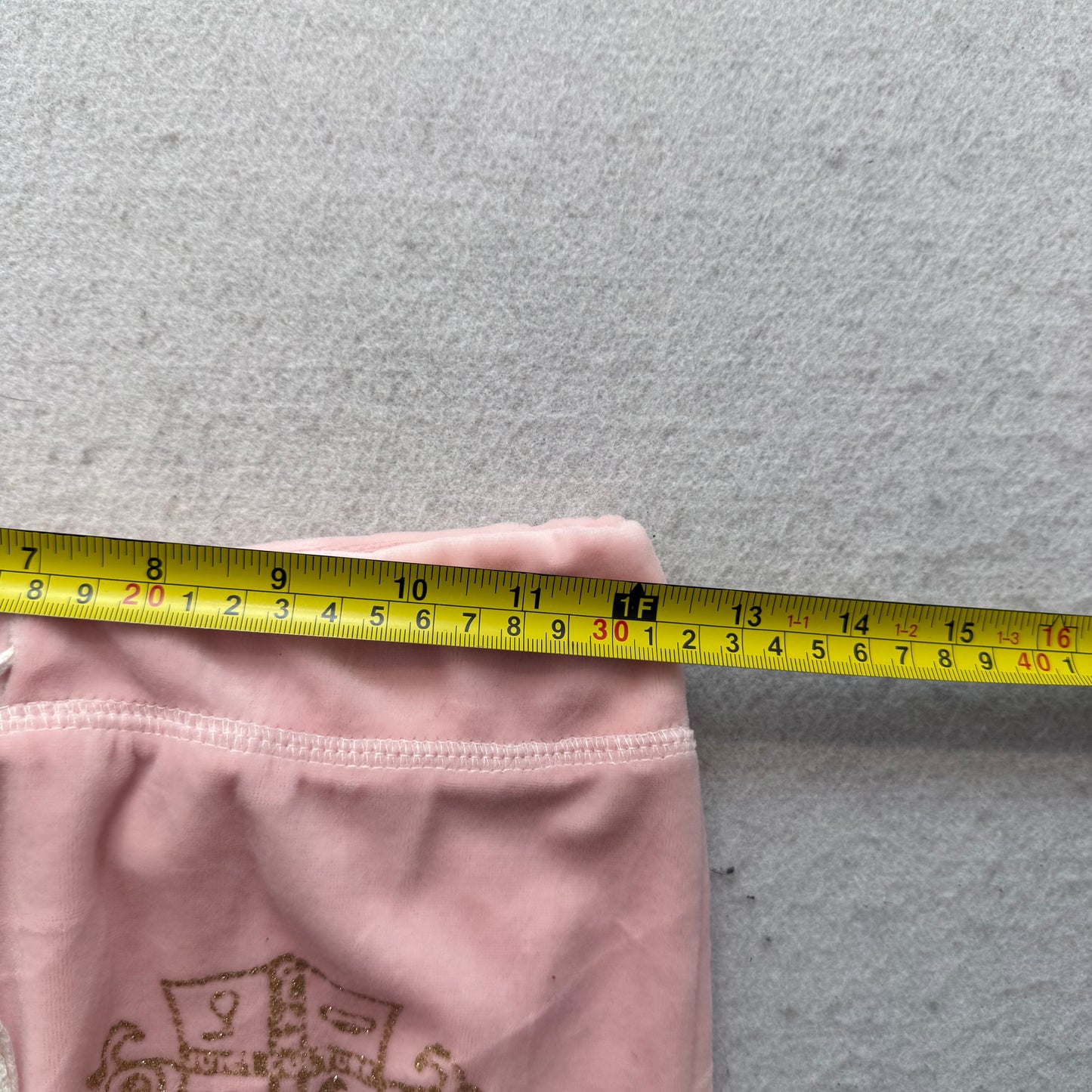 Juicy Couture Womens Pink Velour Flare Track Pant Loungewear Glitter Logo Size M
