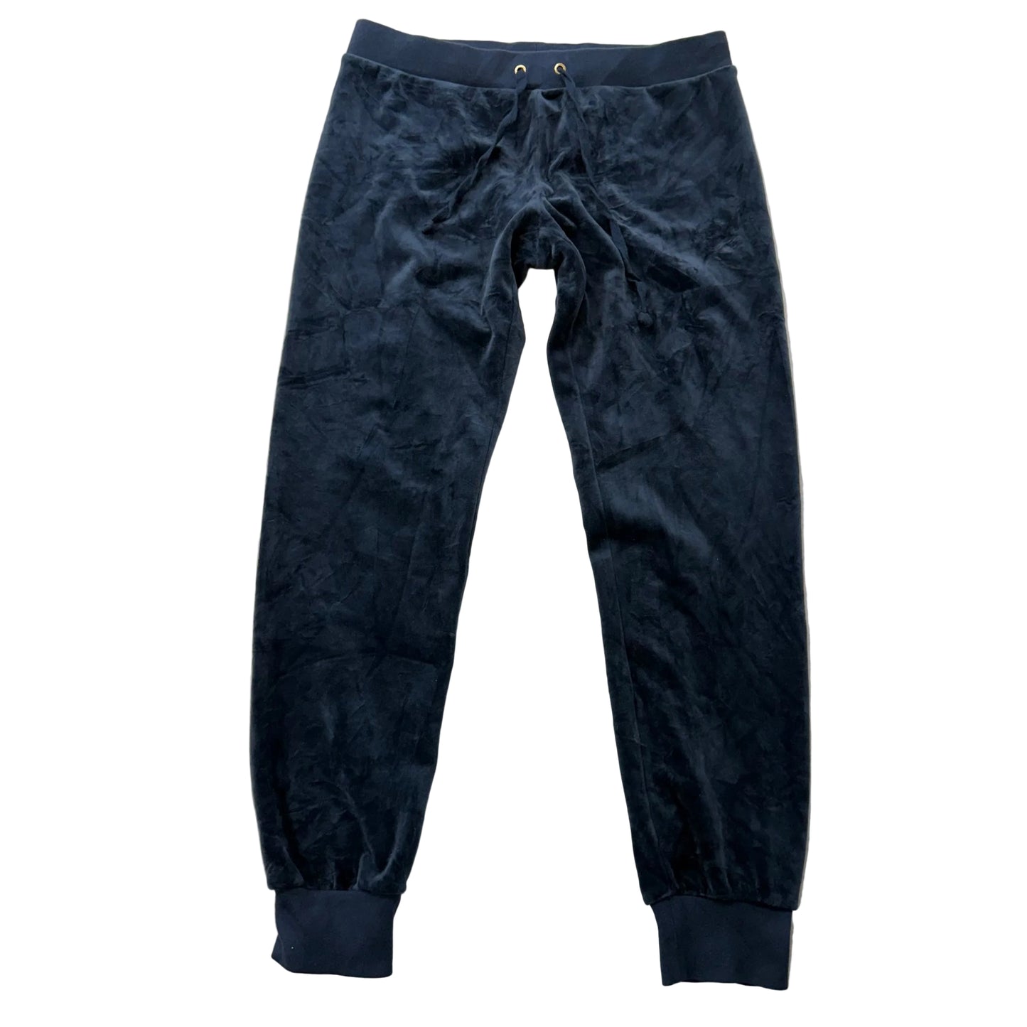 Juicy Couture Women's Midnight Navy Velour Cuffed Sweatpants Athleisure Size S