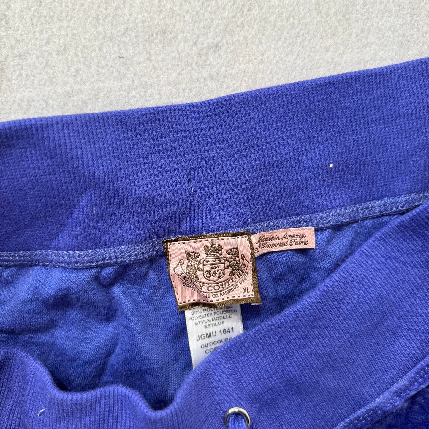 Juicy Couture Women's Deep Cobalt Velour Flared Track Pant Loungewear Size XL