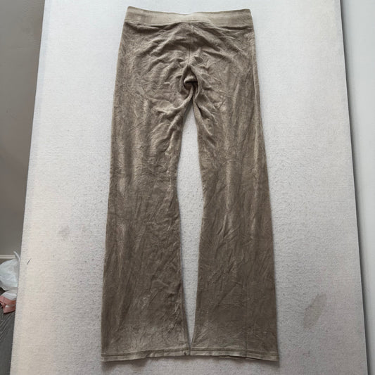 Juicy Couture “Juicy Angel“ Women Light Mushroom Velour Flared Track Pant Size P