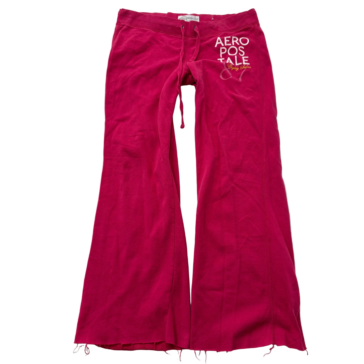 Aéropostale Women's Hot Pink Velour Fit & Flare Sweatpants Script Logo Size L