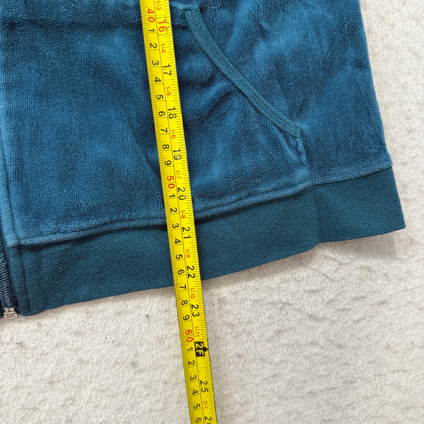 Vintage Juicy Couture Womens Teal Blue Velour Tracksuit Set Hoodie & Pant Size S